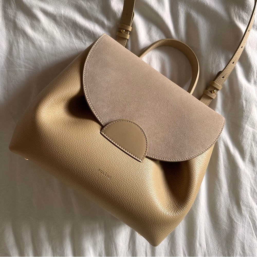 Polene Two-Tone Beige and Taupe Crossbody Bag - Picture 3 of 8